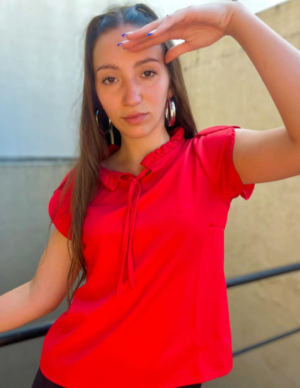Blusa de crep con lazo