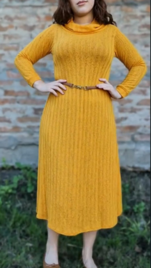 Maxi Vestido poleron de lanilla