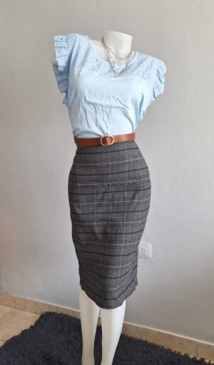 Pollera de jackard cuadrille