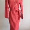 Vestido de lanilla recto con lazo