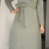 Vestido de lanilla recto con lazo
