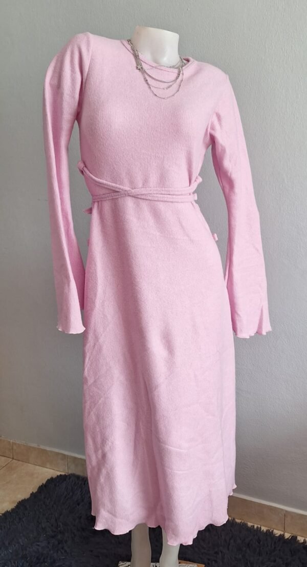 Vestido lanilla con corset